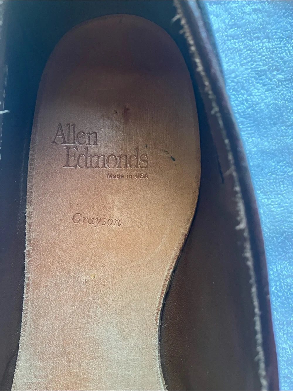 Allen Edmonds Men’s Sz 11 Grayson Tassel Burgundy Slip on Loafers made in USA